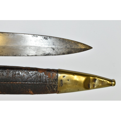 288 - TWO MID 19TH CENTURY FRENCH ARMY CADETS GLADIUS SWORDS, in their original leather covered scabbards ... 