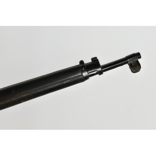 292 - A BB SPRING OPERATED BOLT ACTION AIR RIFLE, fitted with a scope, bearing no make or serial number, i... 