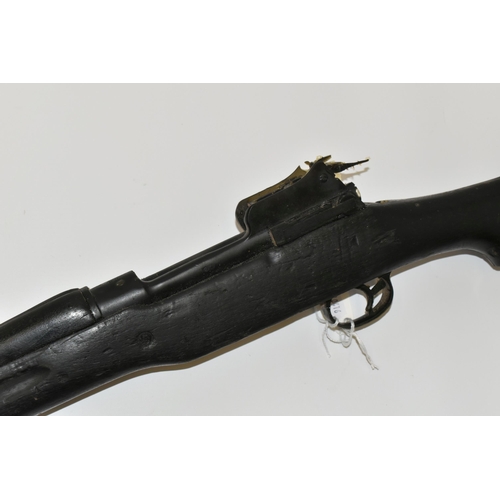 292 - A BB SPRING OPERATED BOLT ACTION AIR RIFLE, fitted with a scope, bearing no make or serial number, i... 