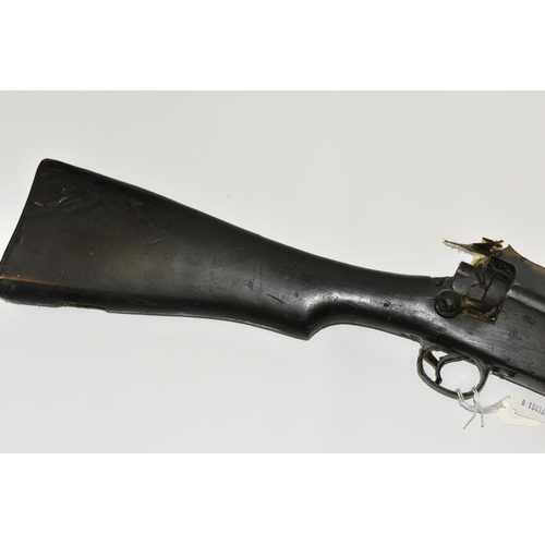 292 - A BB SPRING OPERATED BOLT ACTION AIR RIFLE, fitted with a scope, bearing no make or serial number, i... 