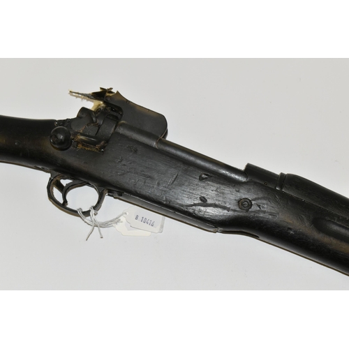 292 - A BB SPRING OPERATED BOLT ACTION AIR RIFLE, fitted with a scope, bearing no make or serial number, i... 