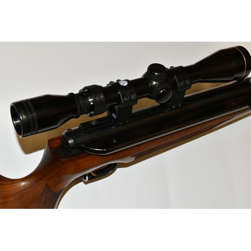 299 - AN AIR ARMS SE90 .22 SIDE LEVER AIR RIFLE, serial no. 43889, fitted with a Tasco 3-9 x 40 scope and ... 