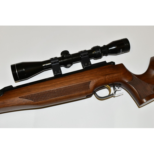 299 - AN AIR ARMS SE90 .22 SIDE LEVER AIR RIFLE, serial no. 43889, fitted with a Tasco 3-9 x 40 scope and ... 