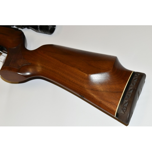 299 - AN AIR ARMS SE90 .22 SIDE LEVER AIR RIFLE, serial no. 43889, fitted with a Tasco 3-9 x 40 scope and ... 