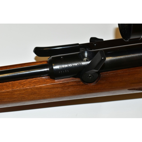 299 - AN AIR ARMS SE90 .22 SIDE LEVER AIR RIFLE, serial no. 43889, fitted with a Tasco 3-9 x 40 scope and ... 