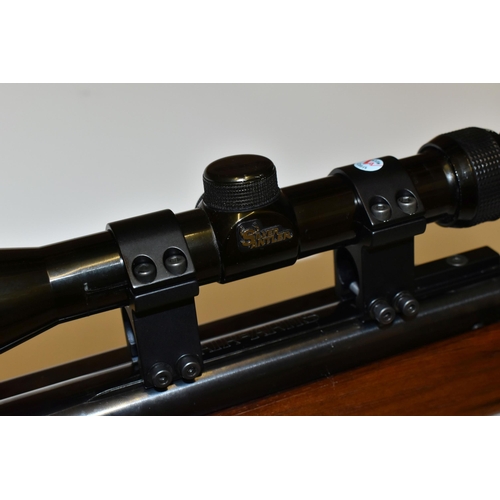 299 - AN AIR ARMS SE90 .22 SIDE LEVER AIR RIFLE, serial no. 43889, fitted with a Tasco 3-9 x 40 scope and ... 