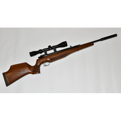 299 - AN AIR ARMS SE90 .22 SIDE LEVER AIR RIFLE, serial no. 43889, fitted with a Tasco 3-9 x 40 scope and ... 