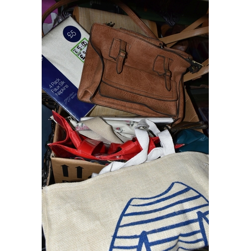 608 - FOUR BOXES AND LOOSE HANDBAGS, SCARVES AND ACCESSORIES ETC, brands include Fiorelli, Luca Bocelli, S... 