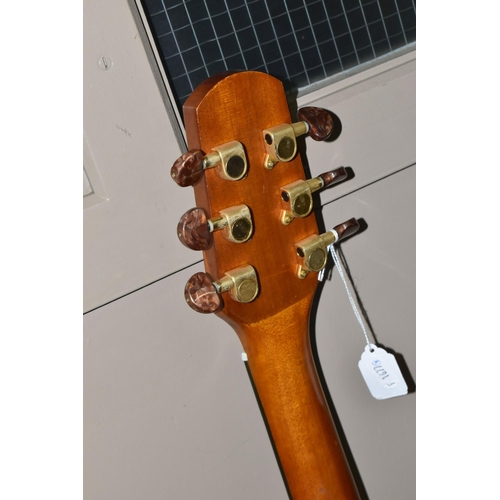 610 - A WALDEN 'NATURA' CLASSICAL GUITAR, model number 048645, paper label inside, solid spruce top, gold ... 