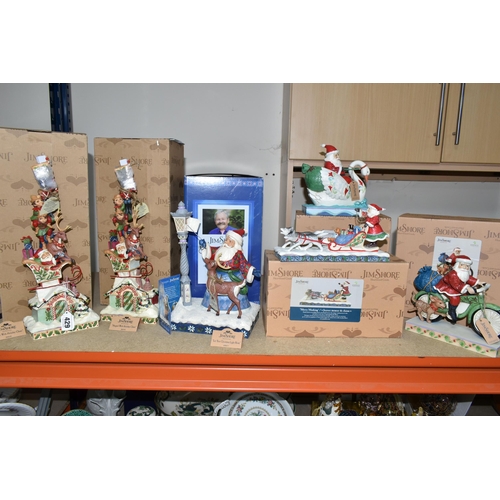 429 - SIX BOXED JIM SHORE 'HEARTWOOD CREEK' CHRISTMAS FIGURINES, comprising two illuminated 'Heaped With H... 