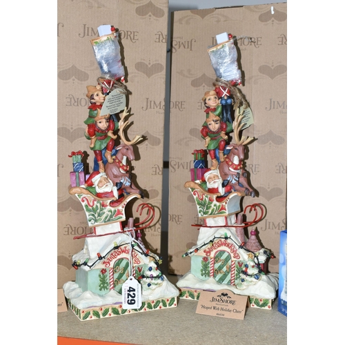 429 - SIX BOXED JIM SHORE 'HEARTWOOD CREEK' CHRISTMAS FIGURINES, comprising two illuminated 'Heaped With H... 