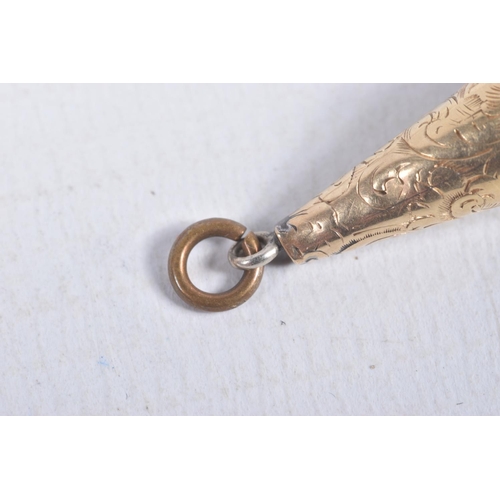 100 - TWO LATE VICTORIAN FOBS, the first a swivel fob designed as a marquise shape panel set to one side w... 