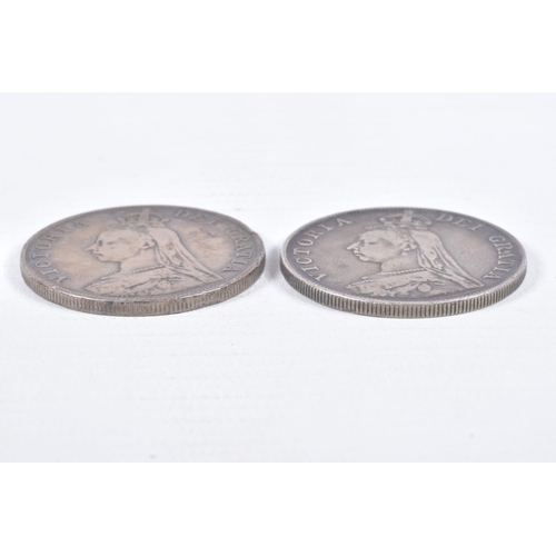 102 - A PAIR 1887 AND 1890 DOUBLE FLORINS