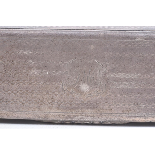 103 - AN EARLY VICTORIAN NATHANIEL MILLS SILVER SNUFF BOX, the rectangular shape with engine turned banded... 