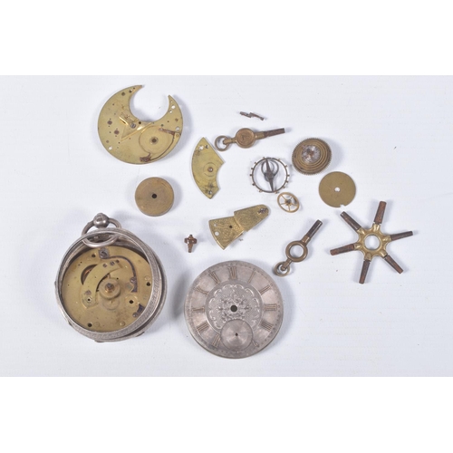 41 - TWO POCKET WATCHES, the first a gold plated, manual wind, open face watch, round silver engine turne... 