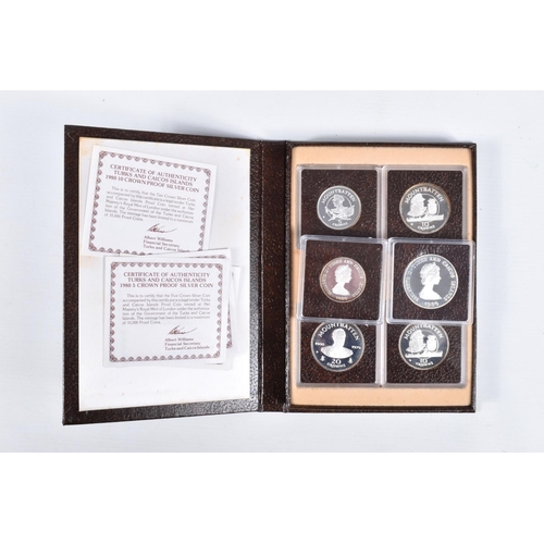 51 - AN ASSORTMENT OF COINS, to include a set of four Turks and Caicos silver proof coins, with certifica... 