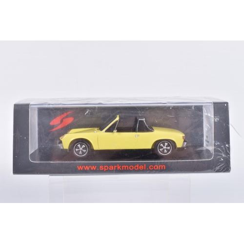 109 - FIVE BOXED SPARK MODEL MINIMAX VEHICLES, the first is a Porsche 914/6 1973, numbered S4562, in  yell... 