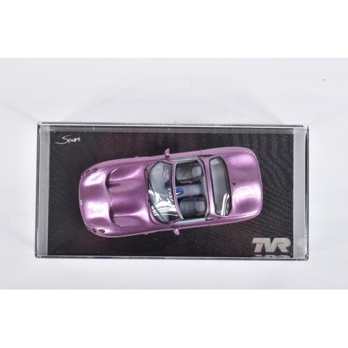 113 - FIVE BOXED SPARK MODEL MINIMAX VEHICLES, the first is a TVR Tuscan 400R no96 Le Mans 2004, L. Tomlin... 