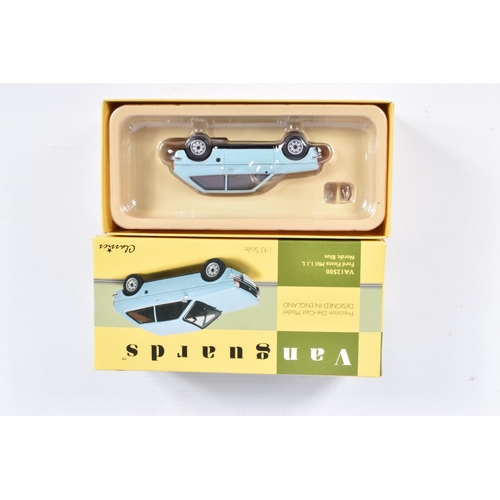 117 - SEVEN BOXED VANGUARDS 1:43 SCALE DIECAST FORD MODEL VEHICLES, the first is a limited edition Allarde... 