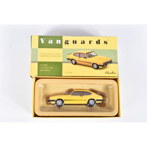 117 - SEVEN BOXED VANGUARDS 1:43 SCALE DIECAST FORD MODEL VEHICLES, the first is a limited edition Allarde... 