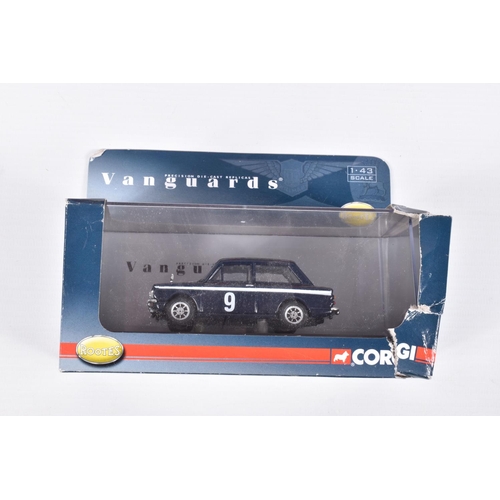 118 - EIGHT BOXED VANGUARDS DIECAST MODEL VEHICLES, the first is a limited edition Corgi Vanguards Rootes ... 