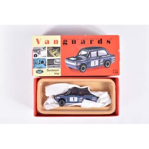 118 - EIGHT BOXED VANGUARDS DIECAST MODEL VEHICLES, the first is a limited edition Corgi Vanguards Rootes ... 