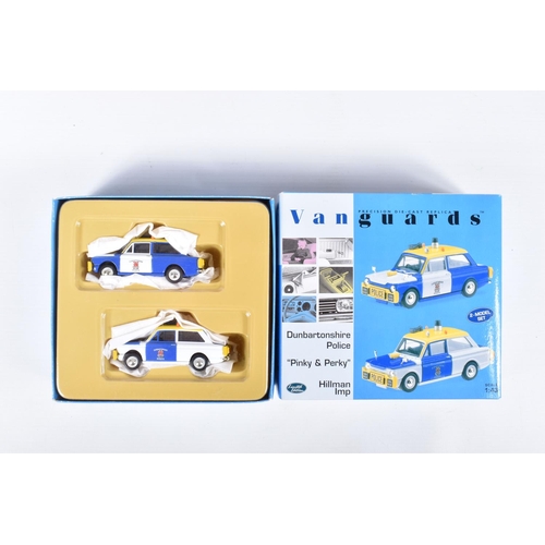 118 - EIGHT BOXED VANGUARDS DIECAST MODEL VEHICLES, the first is a limited edition Corgi Vanguards Rootes ... 