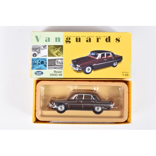 119 - TWELVE BOXED VANGUARDS ROVER DIE CAST MODEL VEHICLES , to include five 1:43 scale Rover 3500 V8 mode... 