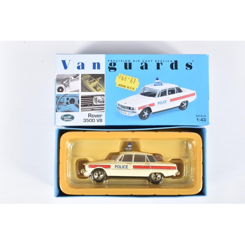 119 - TWELVE BOXED VANGUARDS ROVER DIE CAST MODEL VEHICLES , to include five 1:43 scale Rover 3500 V8 mode... 