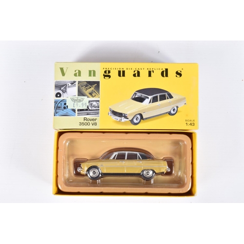 119 - TWELVE BOXED VANGUARDS ROVER DIE CAST MODEL VEHICLES , to include five 1:43 scale Rover 3500 V8 mode... 