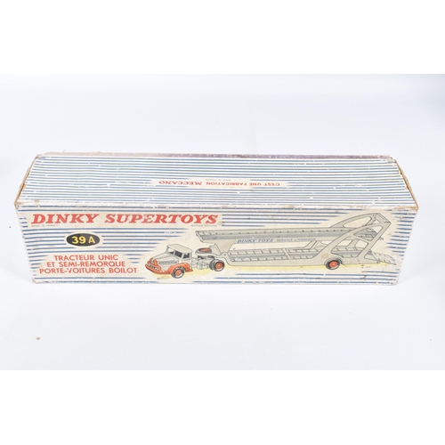 121 - TWO BOXED FRENCH DINKY SUPERTOYS, Unic Articulated Boilot Car Transporter, No.39A and Richier Road P... 