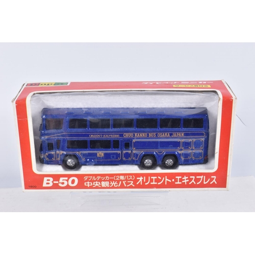 123 - A QUANTITY OF ASSORTED BOXED JAPANESE DIECAST AND PLASTIC VEHICLES, Diapet bus/coach, No.B-35 (1/60 ... 