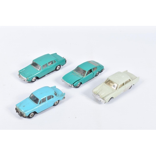 130 - A QUANTITY OF UNBOXED AND ASSORTED VINTAGE PLASTIC CARS, to include examples by Norev, Ingap, Polito... 