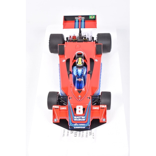 142 - A BOXED LIMITED EDITION MINICHAMPS 1:18 SCALE BRABHAM ALFA ROMEO BT45B C.PACE 1977 DIECAST MODEL VEH... 