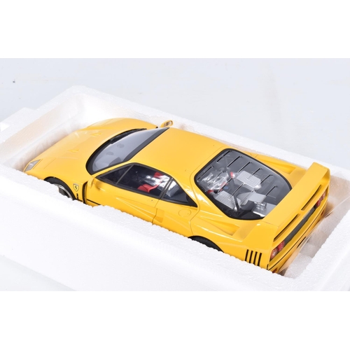 143 - A BOXED LIMITED EDITION 1:18 SCALE GT SPIRIT GT839 DIECAST MODEL VEHICLE, F40 yellow, appears in new... 