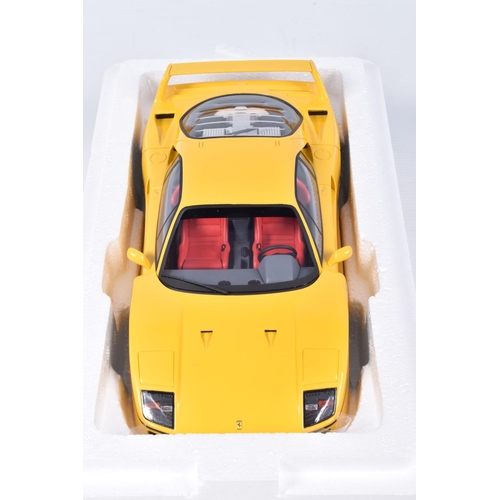 143 - A BOXED LIMITED EDITION 1:18 SCALE GT SPIRIT GT839 DIECAST MODEL VEHICLE, F40 yellow, appears in new... 