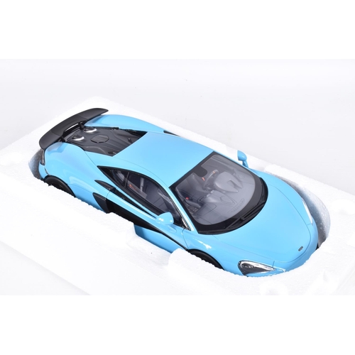 144 - A BOXED LIMITED EDITION 1:18 SCALE GT SPIRIT GT310 DIECAST MODEL VEHICLE, Mcl 660LT, box has Mclaren... 