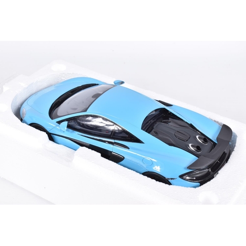 144 - A BOXED LIMITED EDITION 1:18 SCALE GT SPIRIT GT310 DIECAST MODEL VEHICLE, Mcl 660LT, box has Mclaren... 