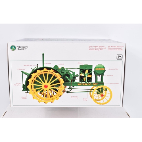 148 - TWO BOXED PRECISION CLASSICS JOHN DEERE 1:16 SCALE DIECAST MODEL TRACTORS, the first is 'The Unstyle... 