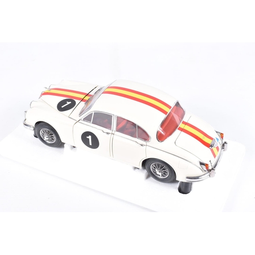 154 - TWO BOXED MODEL ICONS 1:18 SCALE DIECAST VEHICLES, the first is a Jaguar Mark 2 1962 3.8 Bob Jane, n... 