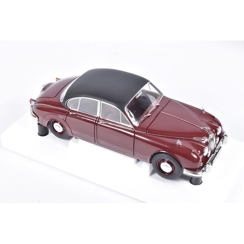 154 - TWO BOXED MODEL ICONS 1:18 SCALE DIECAST VEHICLES, the first is a Jaguar Mark 2 1962 3.8 Bob Jane, n... 