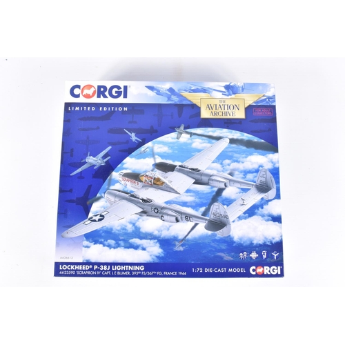 155 - THREE BOXED LIMITED EDITION CORGI AVIATION ARCHIVE 1:72 SCALE DIECAST MODEL AIRCRAFTS, the first is ... 