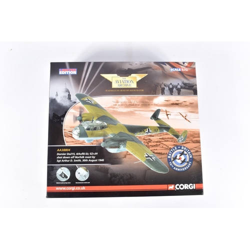 157 - TWO BOXED CORGI LIMITED EDITION AVIATION ARCHIVE 1:72 SCALE DIECAST MODEL AIRCRAFTS, the first is a ... 