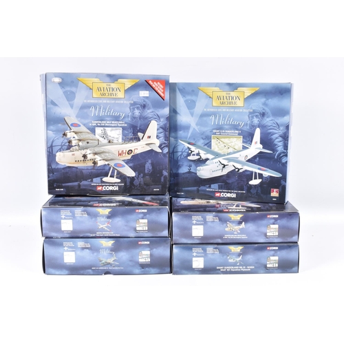 158 - SIX BOXED CORGI AVIATION ARCHIVE 1:144 SCALE DIECAST MODEL MILITARY AIRCRAFTS, the first and second ... 