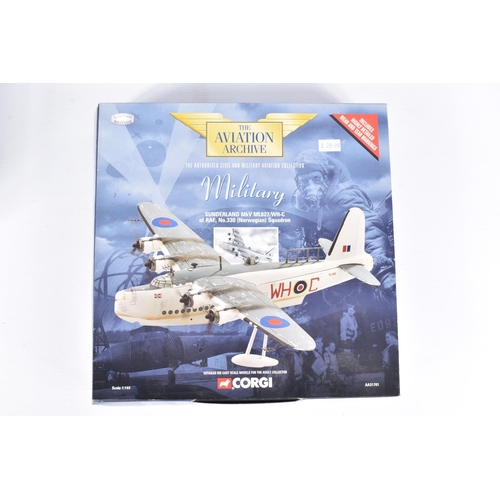 158 - SIX BOXED CORGI AVIATION ARCHIVE 1:144 SCALE DIECAST MODEL MILITARY AIRCRAFTS, the first and second ... 