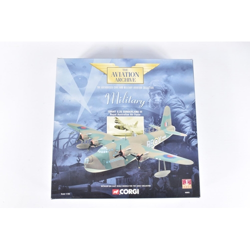 158 - SIX BOXED CORGI AVIATION ARCHIVE 1:144 SCALE DIECAST MODEL MILITARY AIRCRAFTS, the first and second ... 