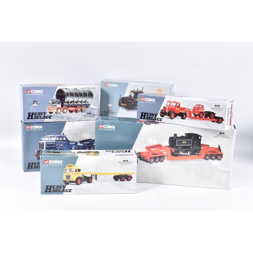 162 - SIX BOXED CORGI AND CORGI CLASSICS HEAVY HAULAGE DIECAST MODEL VEHICLES, the first is a Pickfords 2 ... 