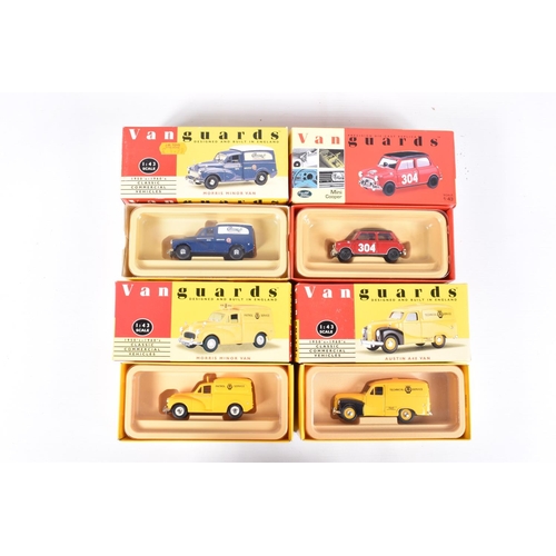 168 - TWELVE BOXED VANGUARDS DIECAST MODEL VEHICLES, to include five 1:64 scale Classic Commercial vehicle... 