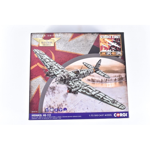 177 - THREE BOXED LIMITED EDITION CORGI AVIATION ARCHIVE  1:72 SCALE STRIKE EAST JUNE 1941- MAY 1945 DIECA... 