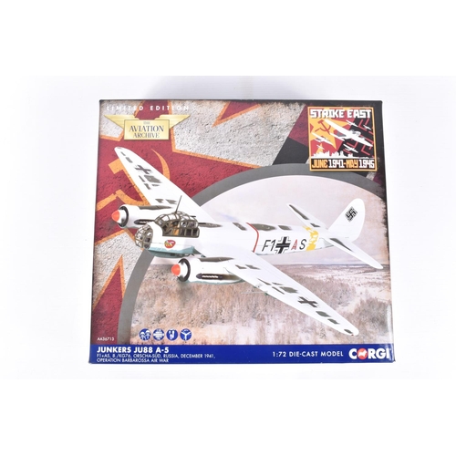 177 - THREE BOXED LIMITED EDITION CORGI AVIATION ARCHIVE  1:72 SCALE STRIKE EAST JUNE 1941- MAY 1945 DIECA... 